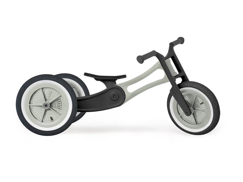 Grey and black recycled plastic 3 wheel running trike