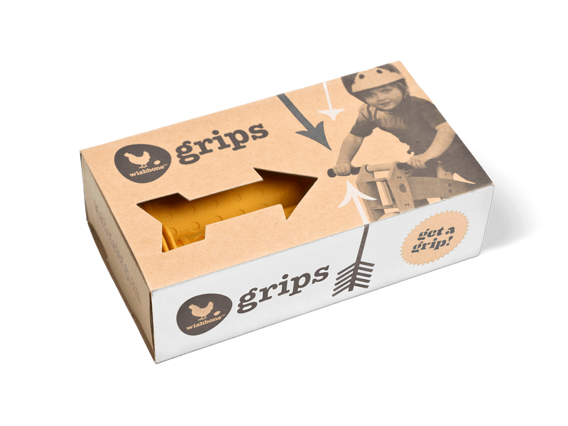Yellow grips in cardboard packaging
