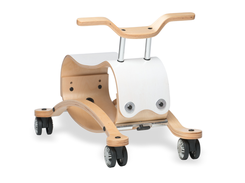 White wooden ride-on toy