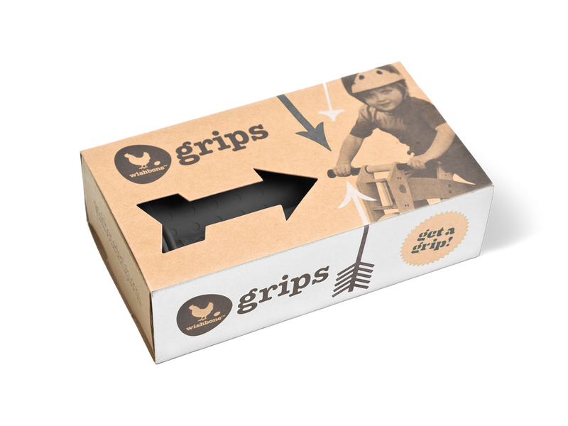Black grips in cardboard packaging