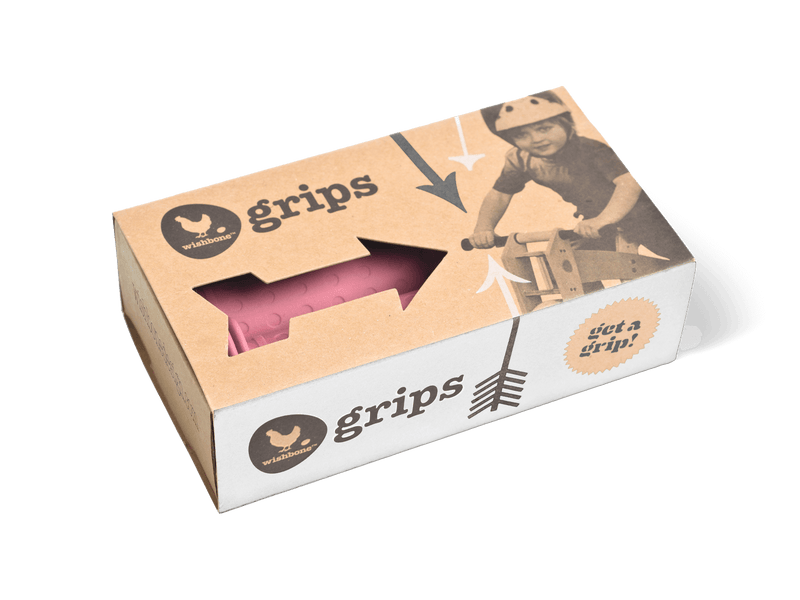 Pink grips in cardboard packaging