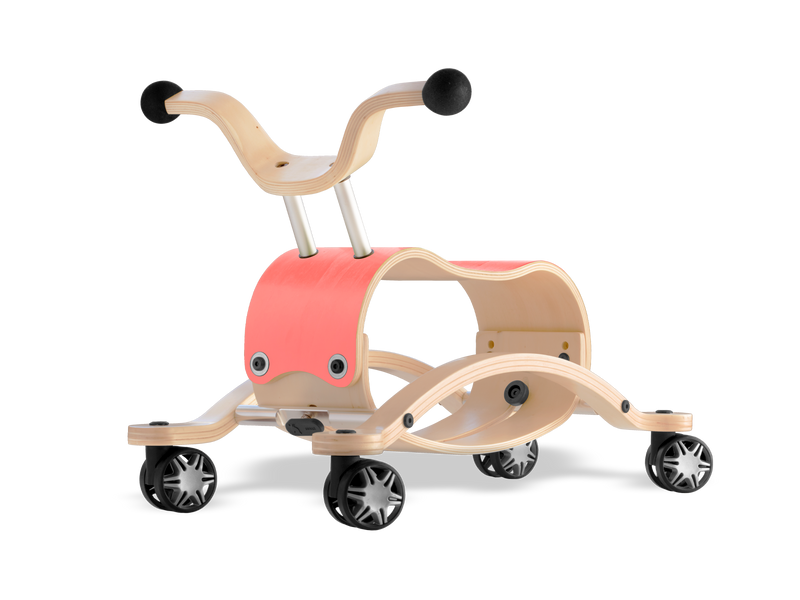 wooden pink spinning ride-on toy